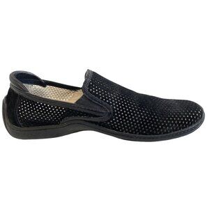 Donald J Pliner Sport Black Perforated Slip-On Edan Loafers Men’s 10.5M Italy